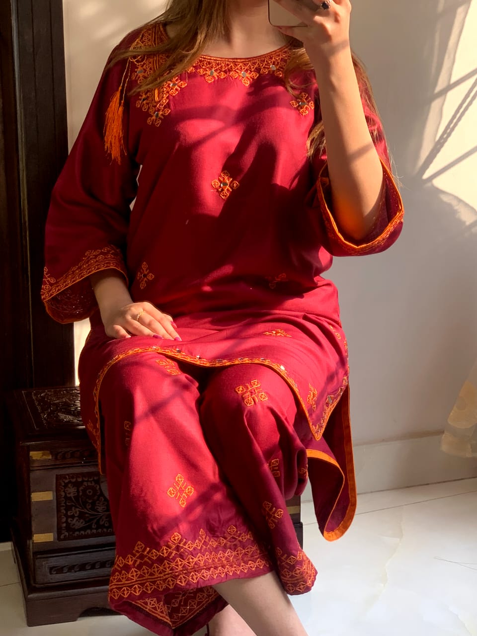 Balochi Mirror Embroidered (Stitched 2 Pcs)