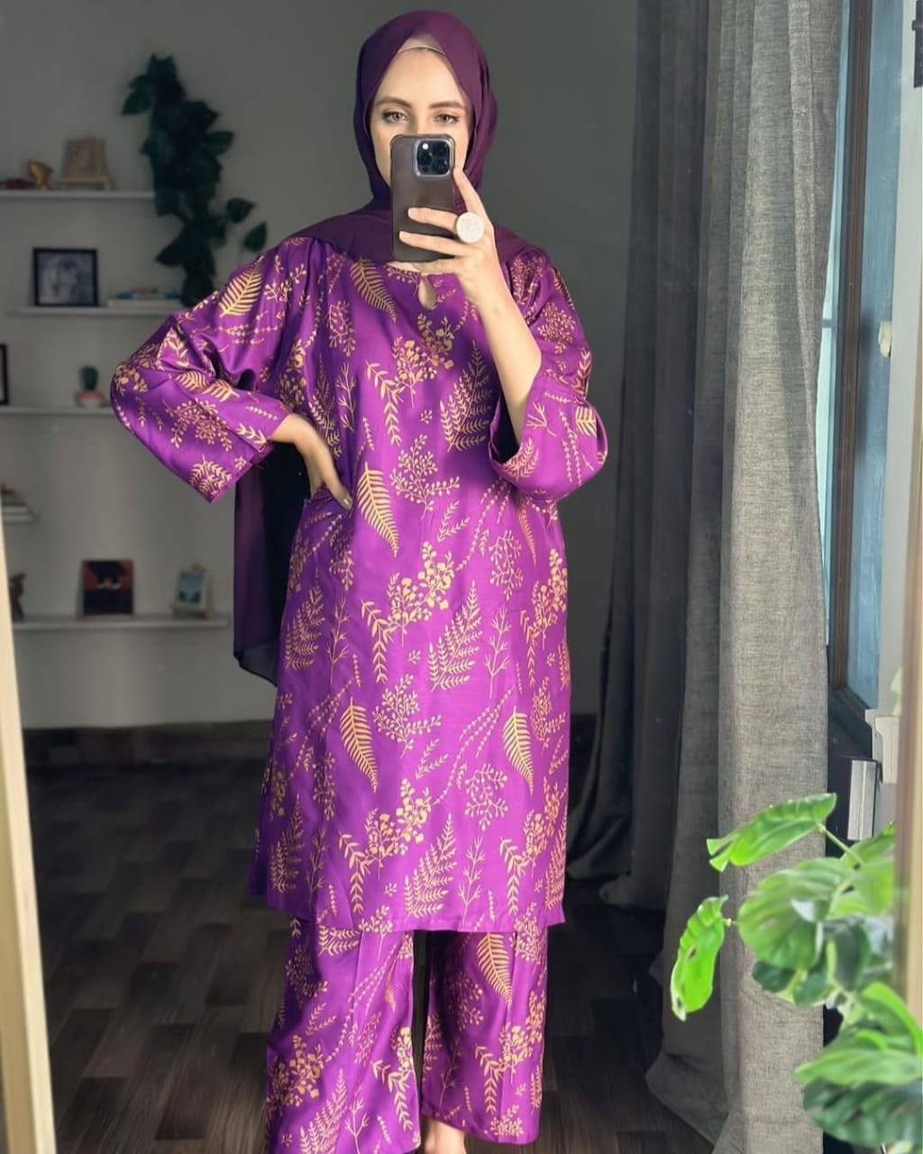 Floral Leaf Print 2Pcs