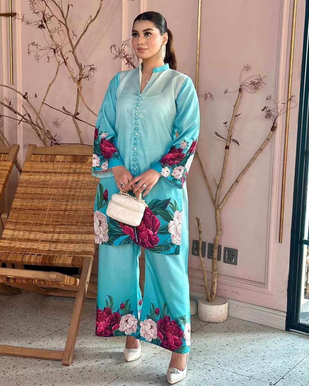 Floral Digital Print 2Pcs