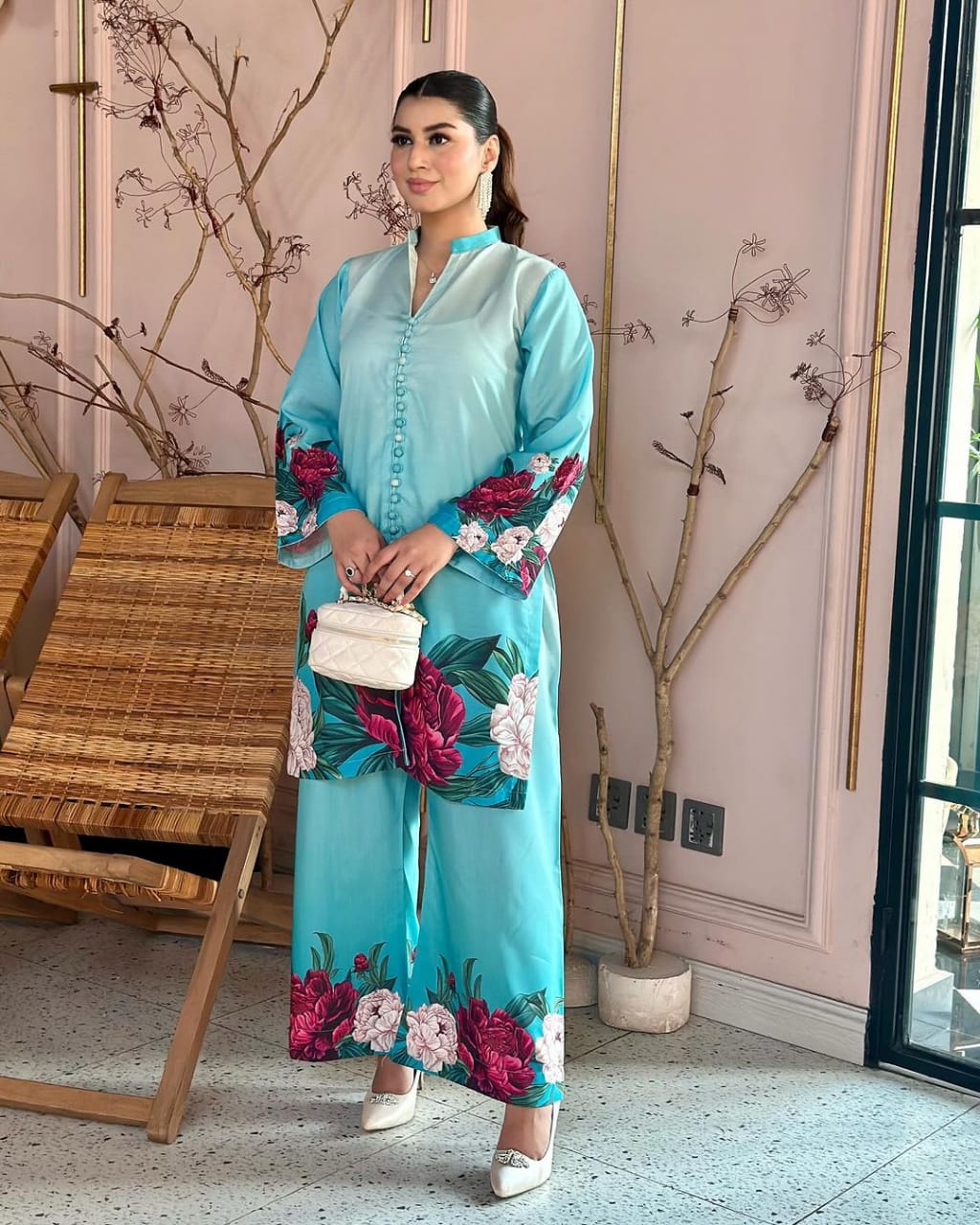 Floral Digital Print 2Pcs