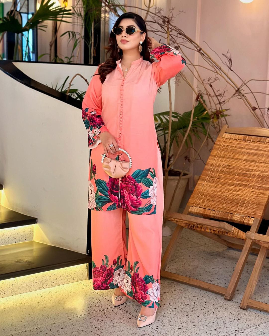 Floral Digital Print 2Pcs